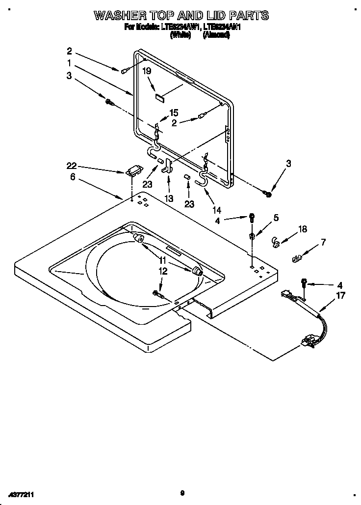 WASHER TOP AND LID