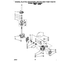 Whirlpool LTE6234AW1 brake, clutch, gearcase, motor and pump diagram