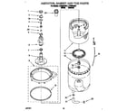 Whirlpool LTE6234AN1 agitator, basket and tub diagram