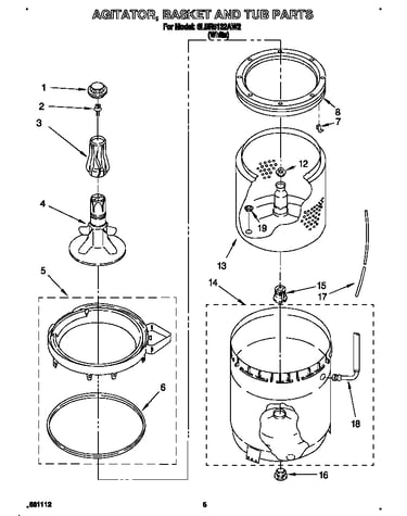 Agitator, basket and tub