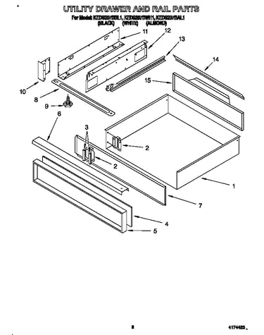 Utility drawer and rail