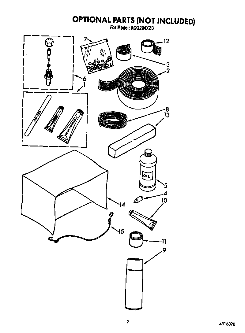 Optional parts (not included)