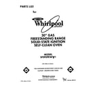 Whirlpool SF395PEWW1 front cover diagram