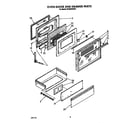 Whirlpool SF395PEWW1 oven door and drawer diagram