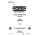 Roper FES375VW1 front cover diagram