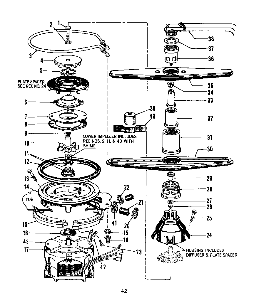 MOTOR, HEATER, AND SPRAY ARM