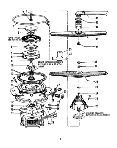 Motor, heater, and spray arm