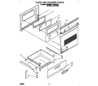 Roper FEP350BL0 door and drawer diagram