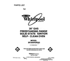 Whirlpool SF395PEWW2 front cover diagram