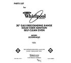 Whirlpool SF370PEWW3 front cover diagram