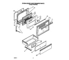 Whirlpool SF370PEWW3 oven door and drawer diagram