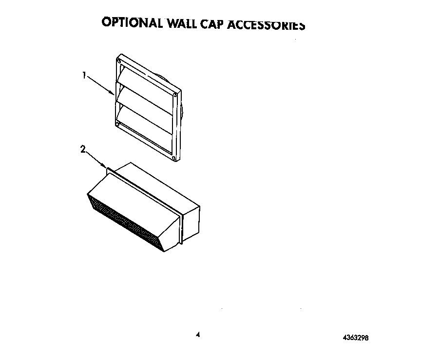 Optional wall cap accessories