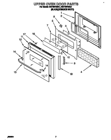 Upper oven door