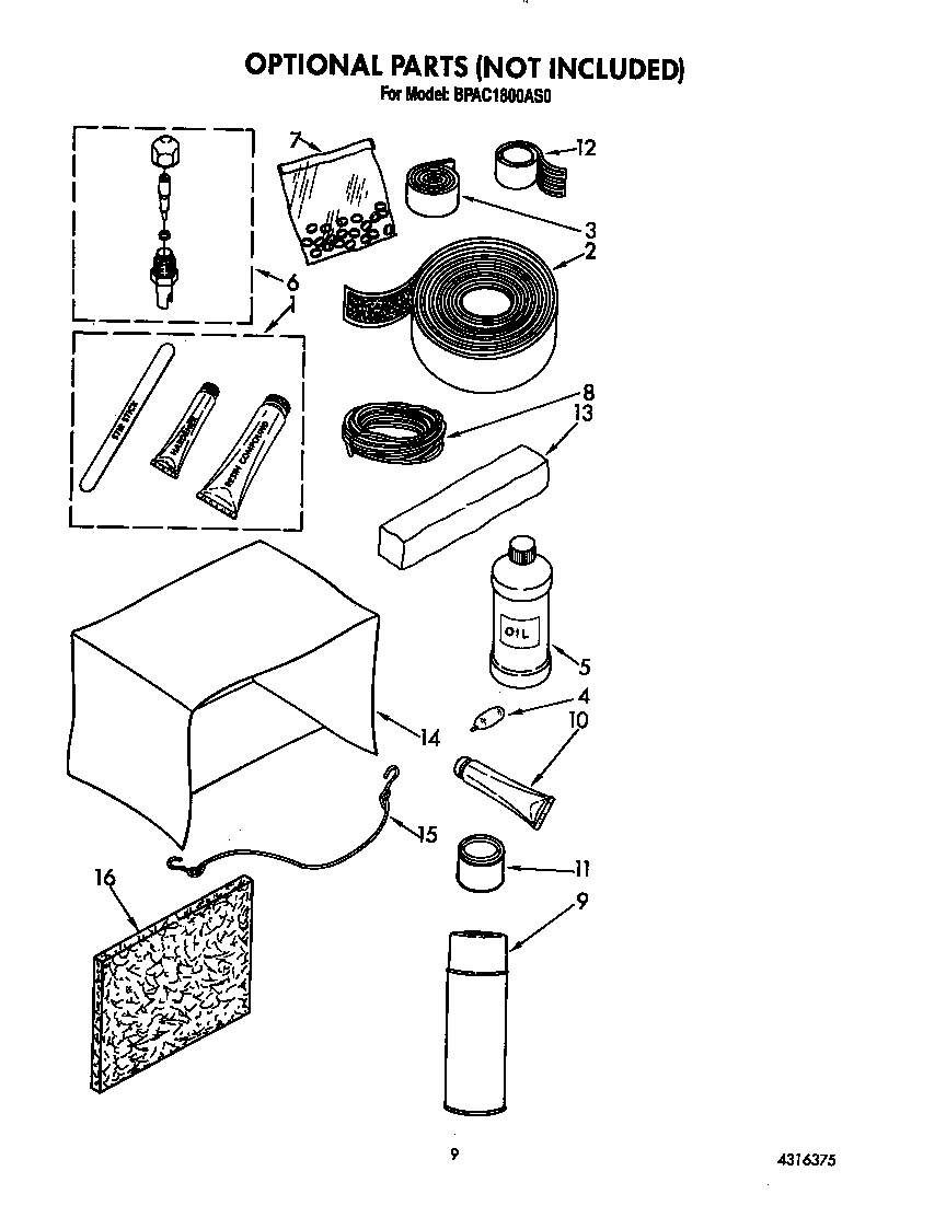 Optional parts (not included)
