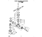 Whirlpool DU4000XB1 pump and spray arm diagram