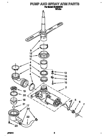Pump and spray arm