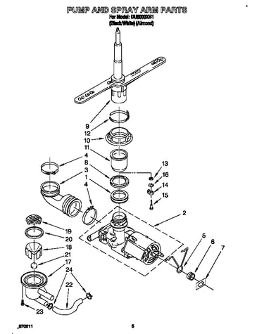 Pump and spray arm