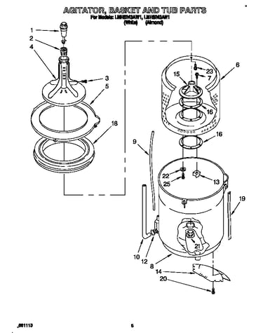 Agitator, basket and tub