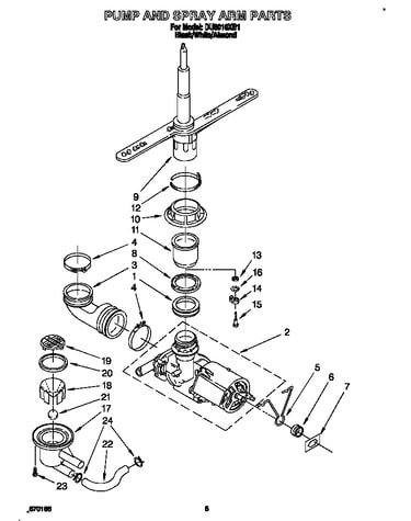 Pump and spray arm