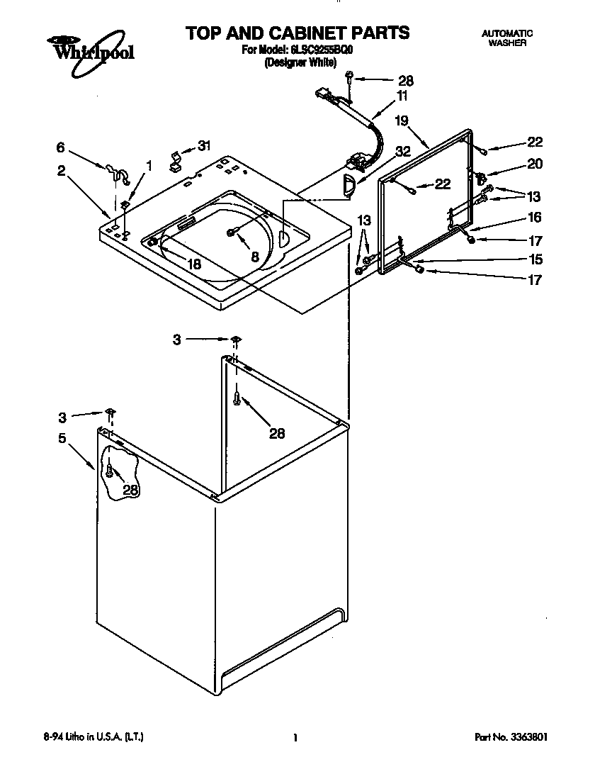 Top and cabinet