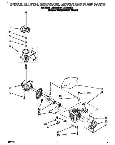 Brake, clutch, gearcase, motor and pump
