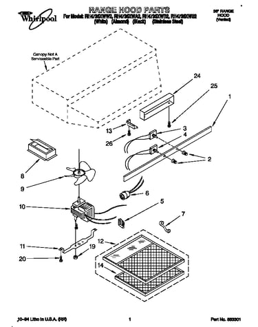 Range hood parts