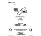 Whirlpool 3CG2901XSN1 front cover diagram