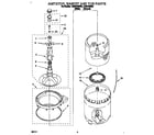Whirlpool LSR6132BN0 agitator, basket and tub diagram