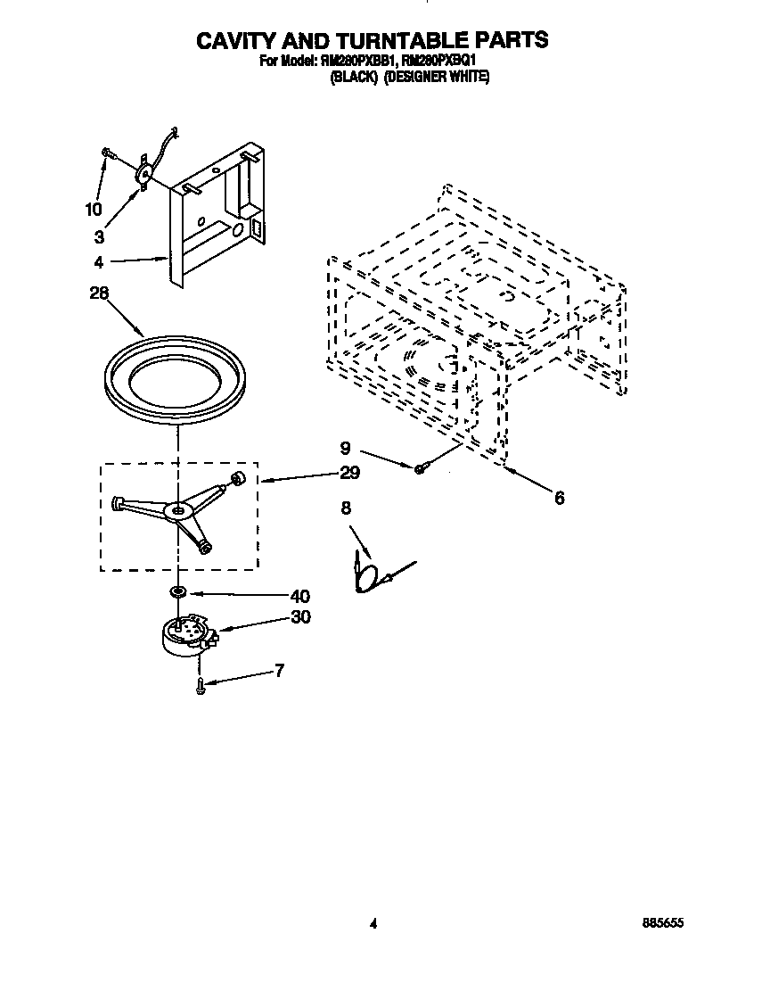 Cavity and turntable