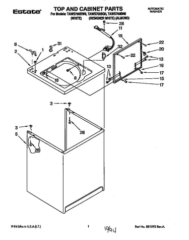 Top and cabinet
