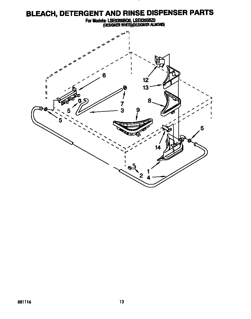 Bleach, detergent and rinse dispenser