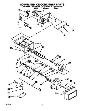 Motor and ice container