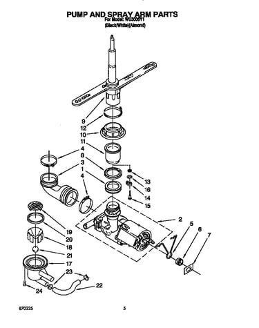 Pump and spray arm