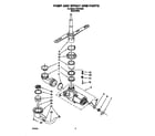 Roper WU5755B1 pump and spray arm diagram