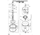 Whirlpool LSR8244BW1 agitator, basket and tub diagram