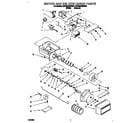 Whirlpool 3ED25DQXBN01 motor and ice container diagram