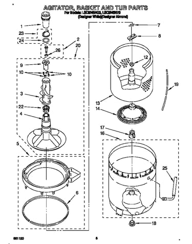Agitator, basket and tub