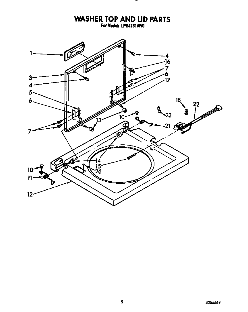 WASHER TOP AND LID