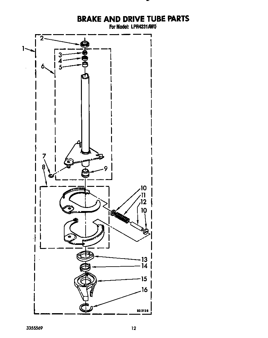 Brake and drive tube