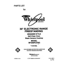 Whirlpool RF396PCXW2 front cover diagram