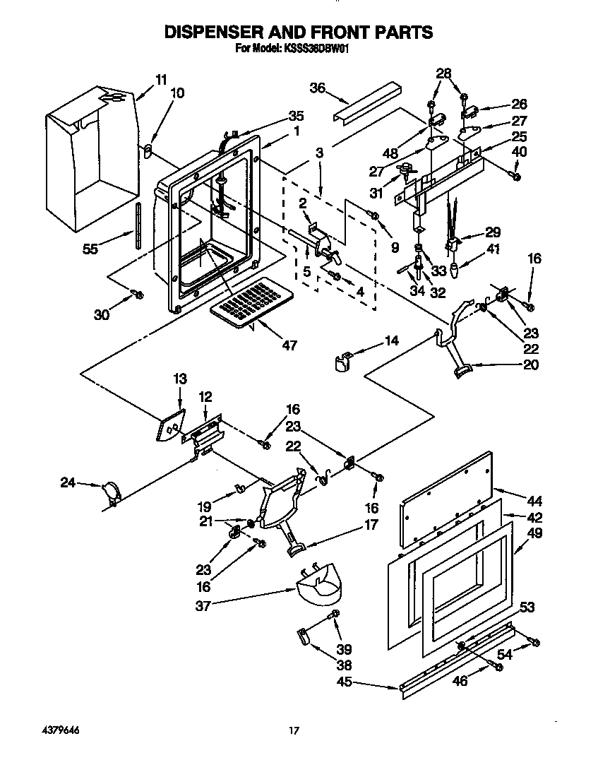 Dispenser and front
