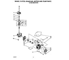 Whirlpool 6MAX5133VW0 brake, clutch, gearcase, motor and pump diagram
