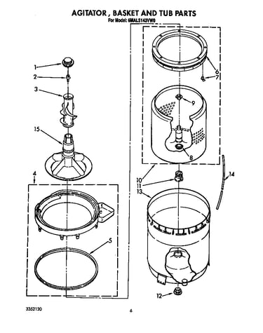 Agitator, basket and tub