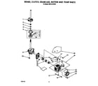 Whirlpool 6MAL5143VW0 brake, clutch, gearcase, motor and pump diagram