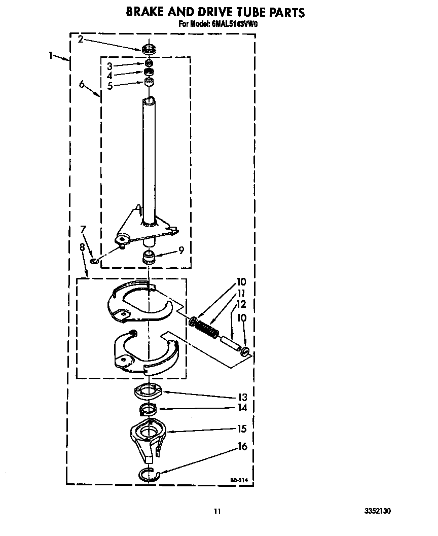Brake and drive tube