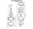 Whirlpool 6MAL5143VW1 agitator, basket and tub diagram