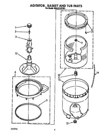 Agitator, basket and tub