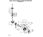 Whirlpool 6MAL5143VW1 brake, clutch, gearcase, motor and pump diagram
