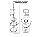 Whirlpool 6MAX5143AW0 agitator, basket and tub diagram
