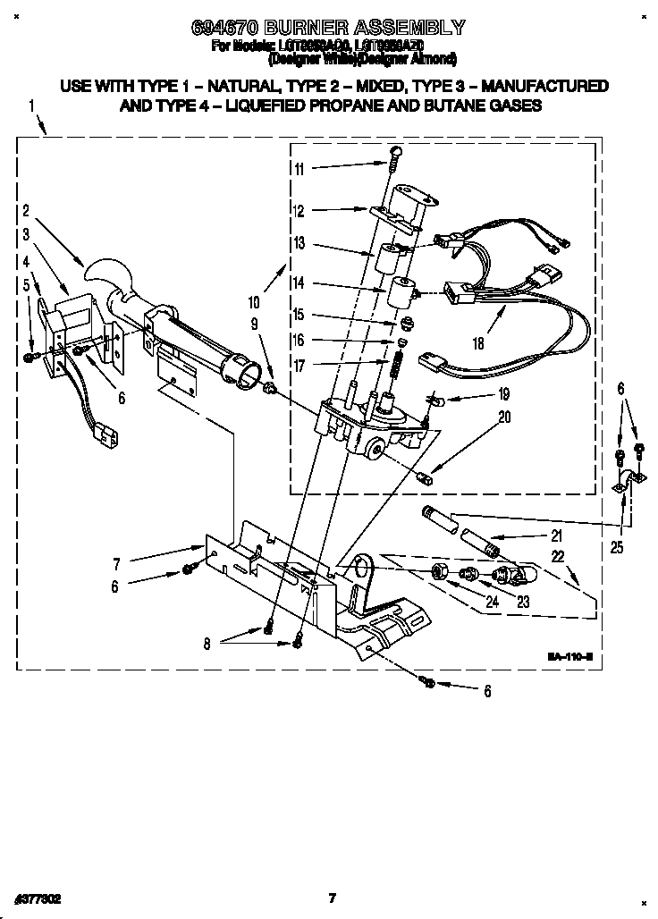 694670 BURNER ASSEMBLY